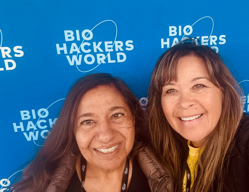 Dr. Parmela Sawhney and Lisa Panissidi at Bio Hackers World conference